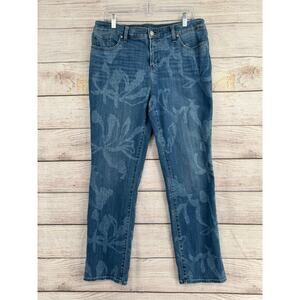 Chicos Newberry Indigo So Slimming Girlfriend Slim Jeans Womens 2/12/L Blue